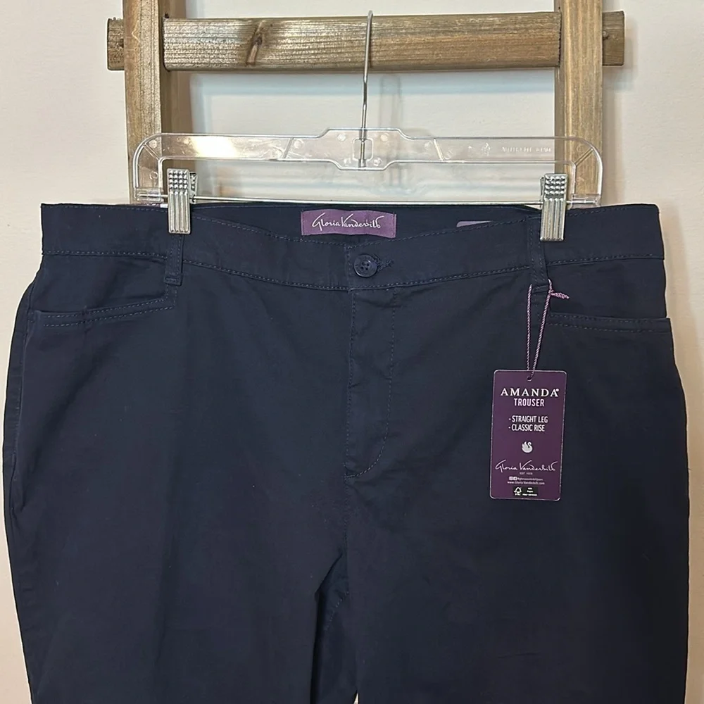 Gloria Vanderbilt Amanda Trouser Straight Leg Classic Rise Size 16W Short NWT